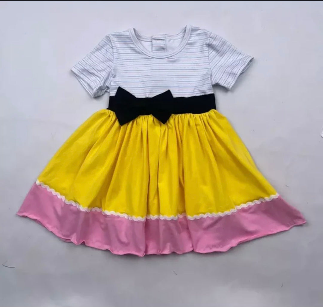 Personalized Name pencil back to school Dress For Kids