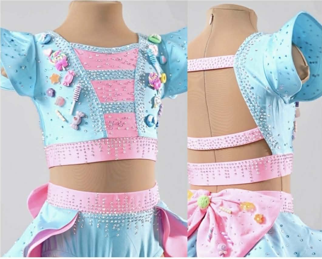 Custom Dance Costume With Sparkling Rhinestone Detailing CANDY THEME