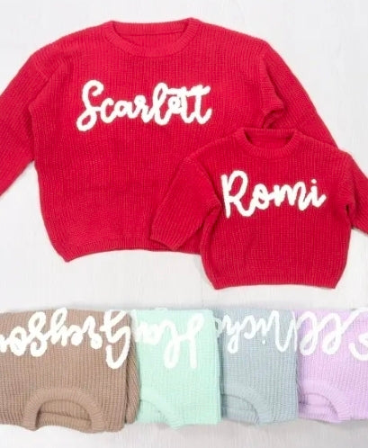 Oversized Boho Custom hand Embroidery Adult and kids sizes