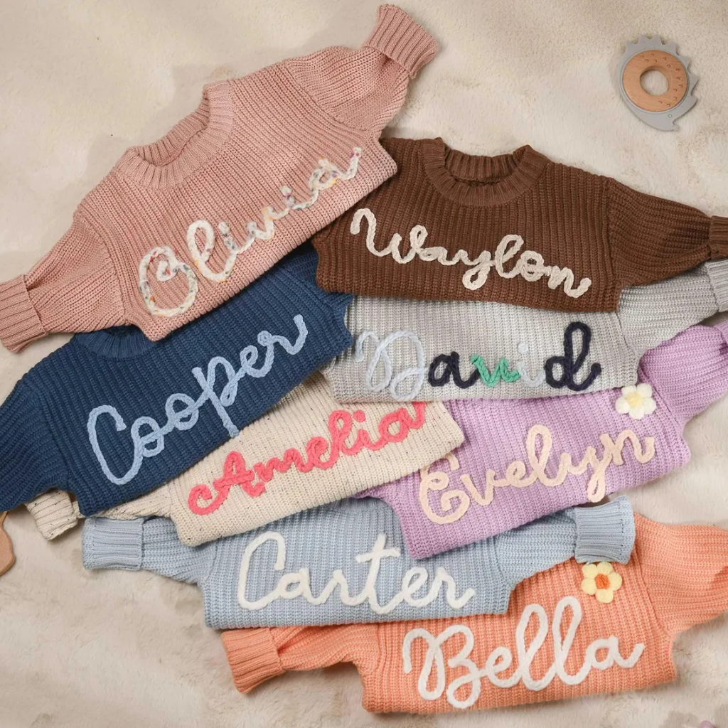 Oversized Boho Custom hand Embroidery Adult and kids sizes