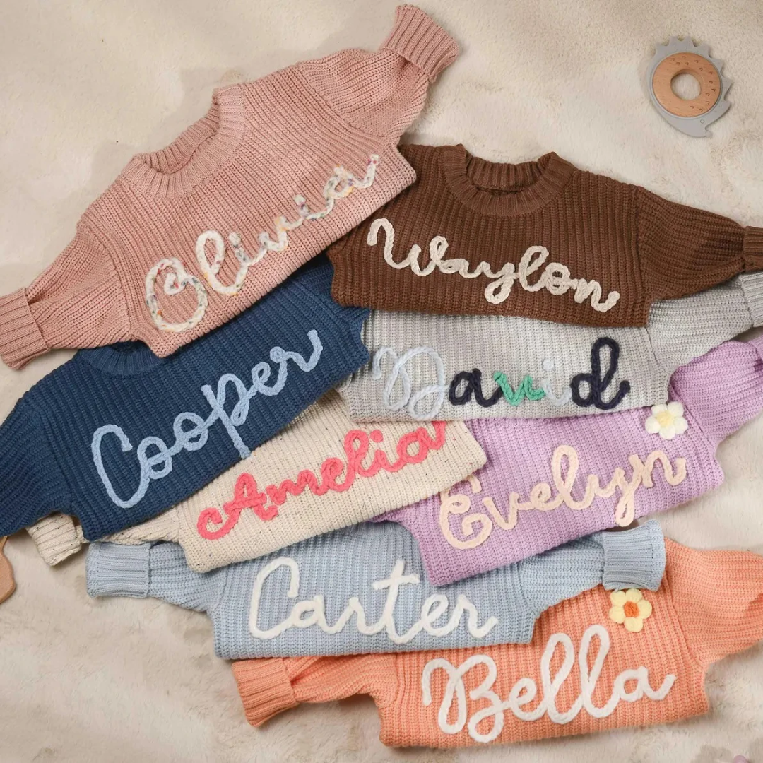 Oversized Boho Custom hand Embroidery Adult and kids sizes
